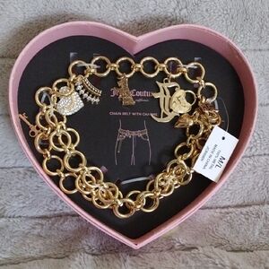 New Juicy Couture Gold Belt with Luxurious Charm Details